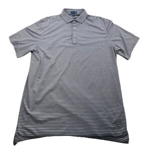 Stitch Golf Polo Shirt Mens Large Blue Purple‎ Striped Stretch Moisture Wicking